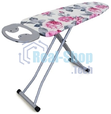 Доска гладильная DOGRULAR элона серый (Рабочая поверхность 120х38 см. Регулировка высоты 70-90 см. Моноблочная стальная столешница. Электростатич. порошковая покраска. Подставка под утюг с антипригарными силикон. вставками. Усиленная конструкция ног. Вес 