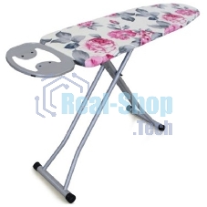 Доска гладильная DOGRULAR элона серый (Рабочая поверхность 120х38 см. Регулировка высоты 70-90 см. Моноблочная стальная столешница. Электростатич. порошковая покраска. Подставка под утюг с антипригарными силикон. вставками. Усиленная конструкция ног. Вес 