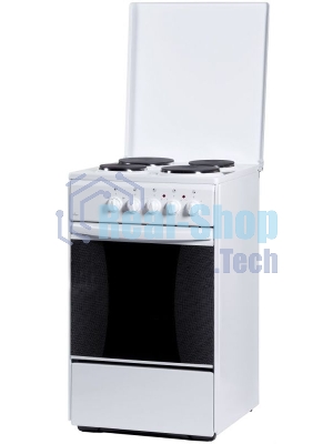 Плита электрическая FLAMA AE 1409 W белый, конфорок 4 электрических, духовка 50 л, 50 см x 85 см x 60 см