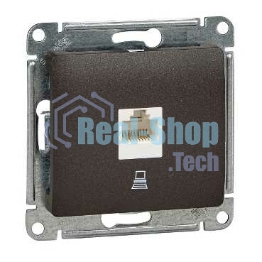 Механизм компьютерной розетки 1-м Glossa RJ45 кат.5е шоколад SchE GSL000881K