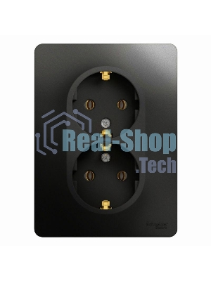 Розетка 2-м Glossa 16А с заземл. в сборе антрацит SchE GSL000724