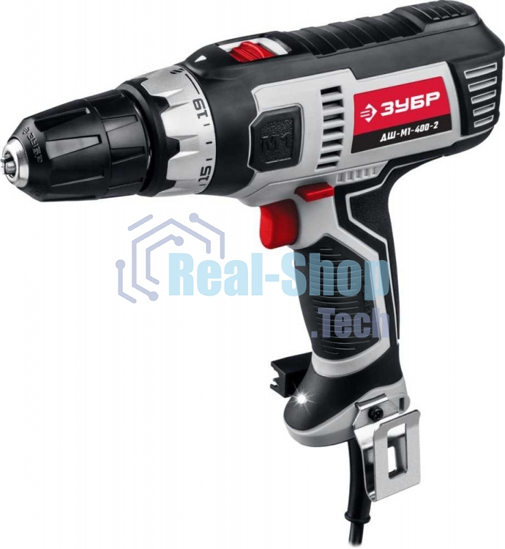 Дрель-шуруповерт сетевой ЗУБР ДШ-М1-400-2, Сетевая, 400Вт