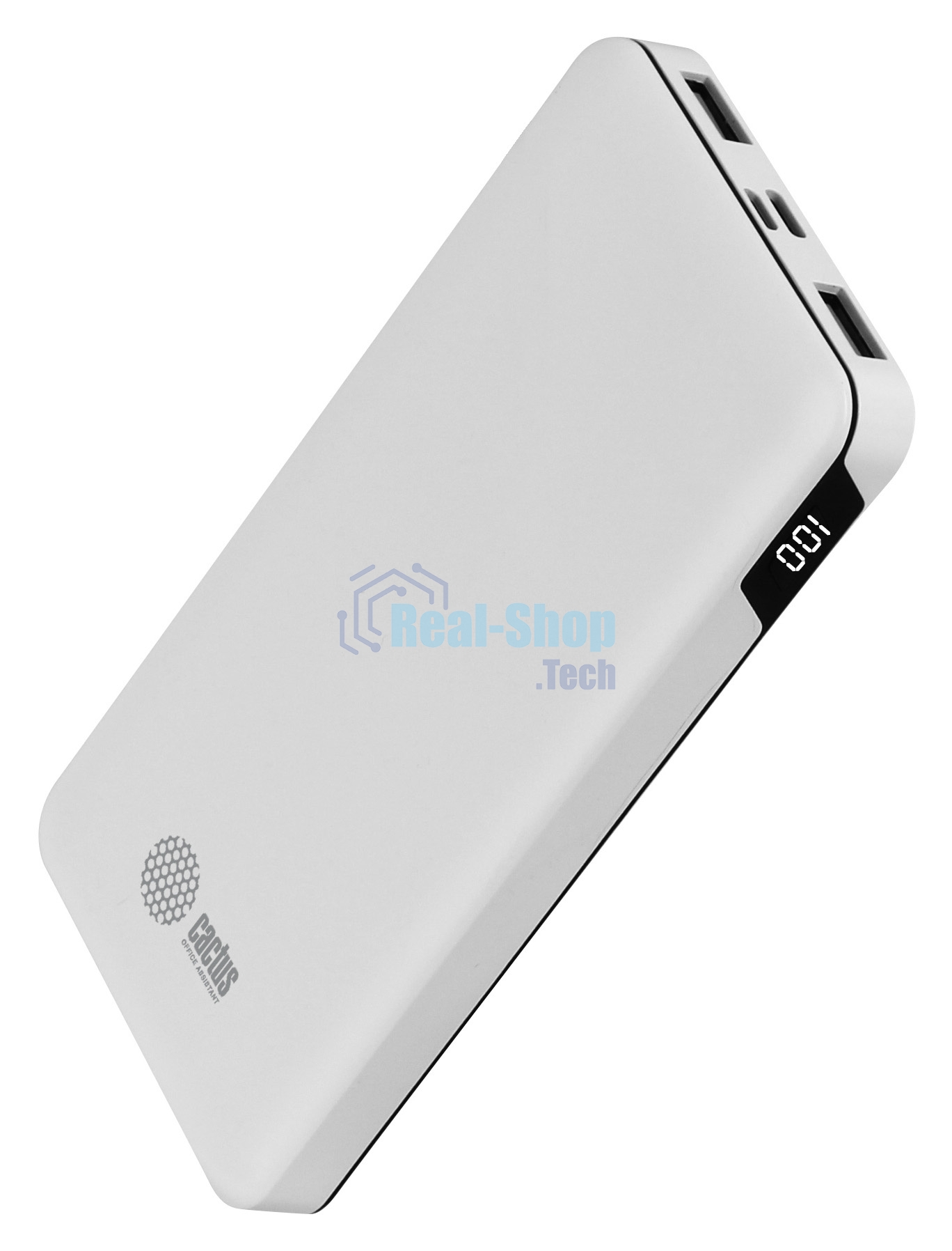 Портативный аккумулятор Cactus CS-PBFSKT-10000 10000mAh 2.1A 2xUSB белый