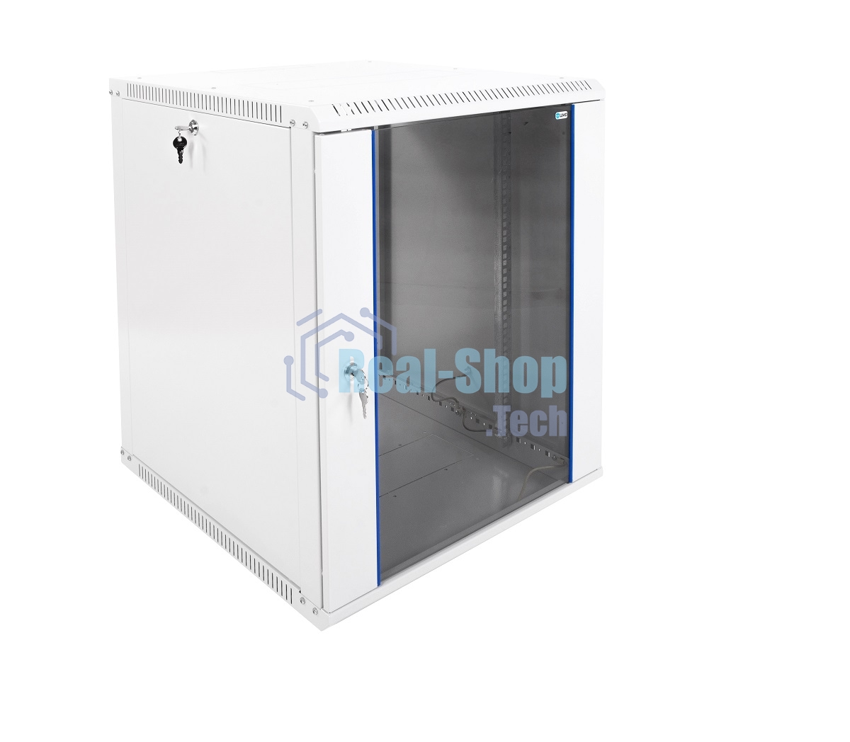 Шкаф телеком. настенный разборный 15U (600х650) дверь стекло, серый RAL 7035