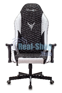 Кресло игровое Knight Neon черный/серебряный соты эко.кожа с подголов. крестовина металл