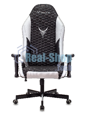 Кресло Knight Neon черный/серебряный, экокожа, 120 кг, механизм качания