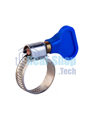 Хомут червячный Rexant 8-12/9-0,7 мм, с ключом, нержавеющая сталь W2, (50 шт/уп)