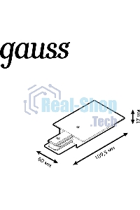 Адаптер питания для подключения встраиваемых трековых шинопроводов к сети Gauss белый