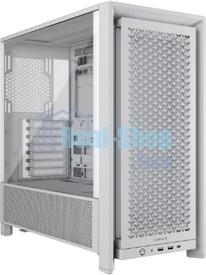 Компьютерный корпус без блока питания Corsair Frame 4000D, Midi-Tower, TG, no fan, 2xUSB-A 3.2, 1xUSB 3.2 Type-C, E-ATX, ATX, mATX, mITX White