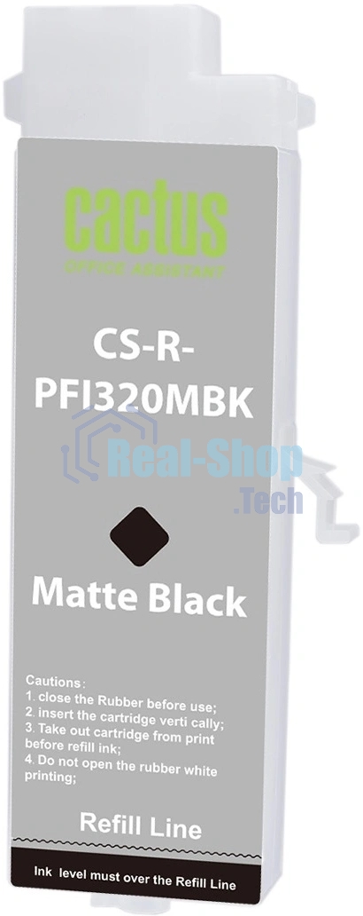 Картридж перезаправляемый струйный Cactus CS-R-PFI320MBK PFI-320 черный матовый (260мл) для Canon imagePROGRAF TM-200/200MFP/205/300/300MFP/305/250/255/350/355 без чипа