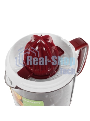 Соковыжималка Scarlett SC-JE50C08 красный/белый, цитрусовая, 25 Вт, 1200 мл, механическое