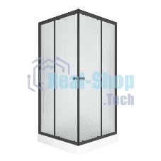 Душевой уголок BAU Stil Hit Black с поддоном 100x100х195, рифленое закаленное стекло, черный профиль
