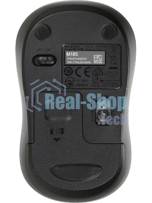 Мышь беспроводная Logitech M185 серый/черный, 1000 dpi, радиоканал, USB, кнопки - 3