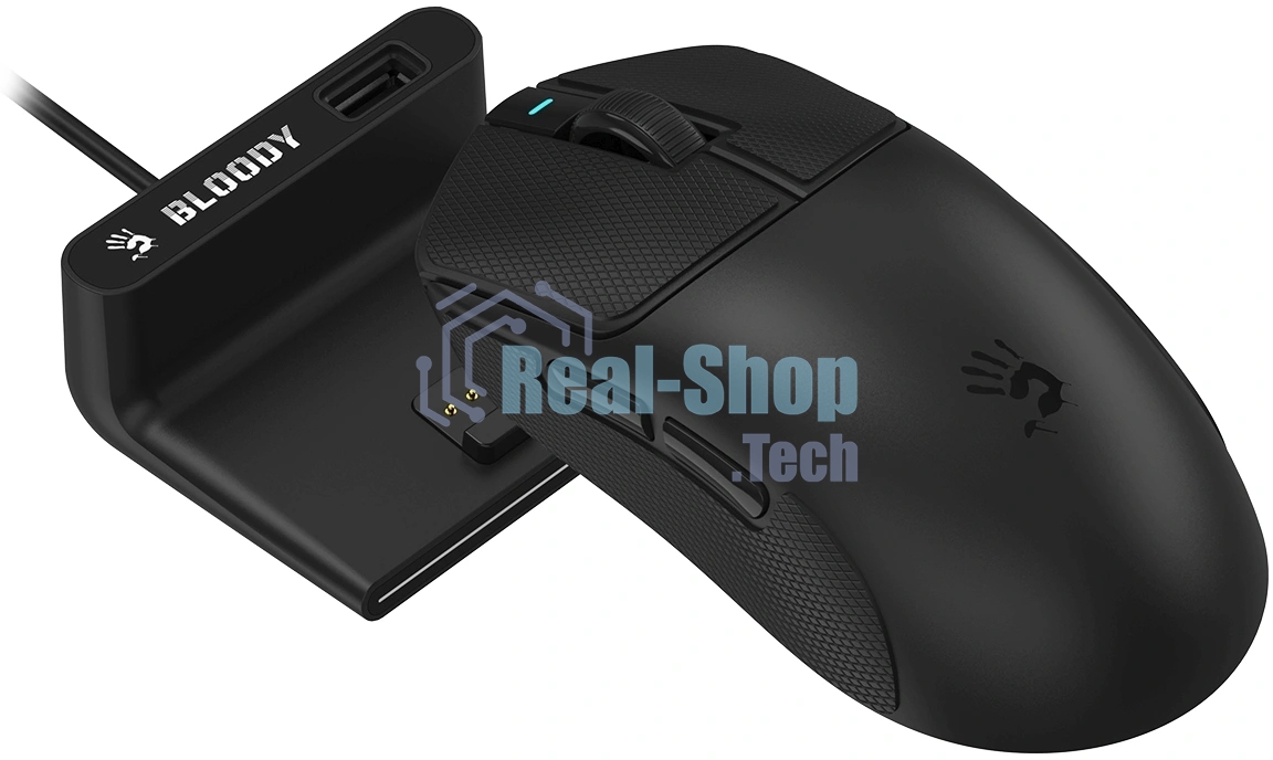 Мышь беспроводная/проводная A4tech Bloody R77UltraDock черный, 20000 dpi, USB Type-A, радиоканал, кнопки - 5