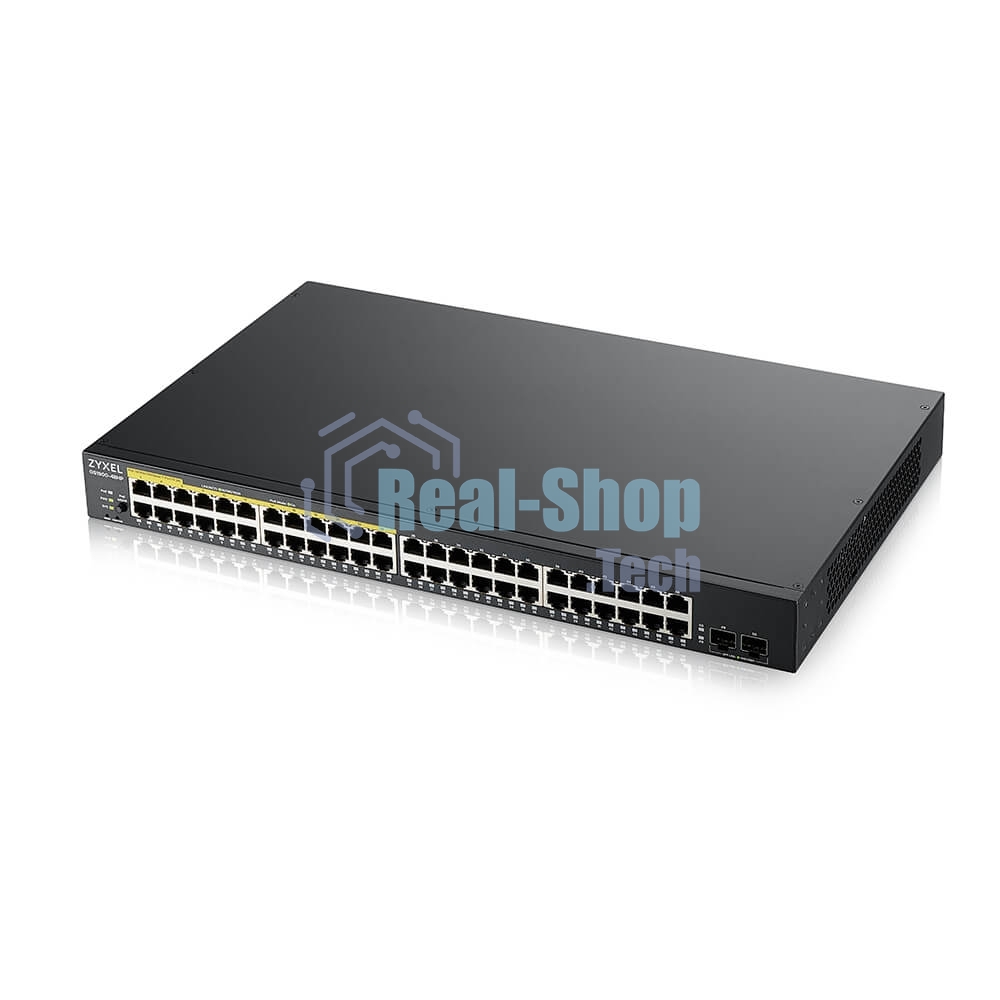 Kоммутатор Zyxel GS1900-48HPv2 Smart L2 PoE + switch, rack 19 