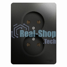 Розетка 2-м СП Glossa 16А IP20 без заземл. в сборе антрацит SchE GSL000720