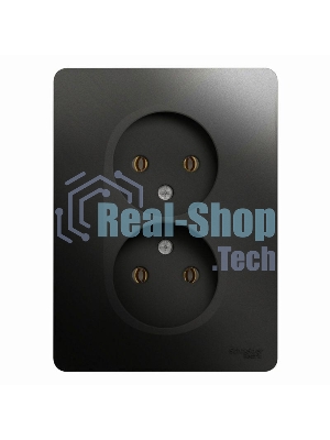 Розетка 2-м СП Glossa 16А IP20 без заземл. в сборе антрацит SchE GSL000720