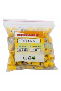 Наконечник кольцевой изолированный Rexant ø 6.5 мм 4-6 мм² (НКи 6.0-6/НКи5,5-6) желтый