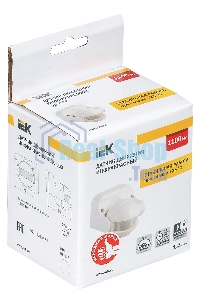 Детектор движения ДД 009 1100Вт угол. обз. 180град. IP44 бел. ИЭК LDD10-009-1100-001