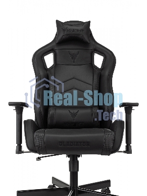 Кресло Knight Gladiator черный, экокожа, 120 кг, механизм качания