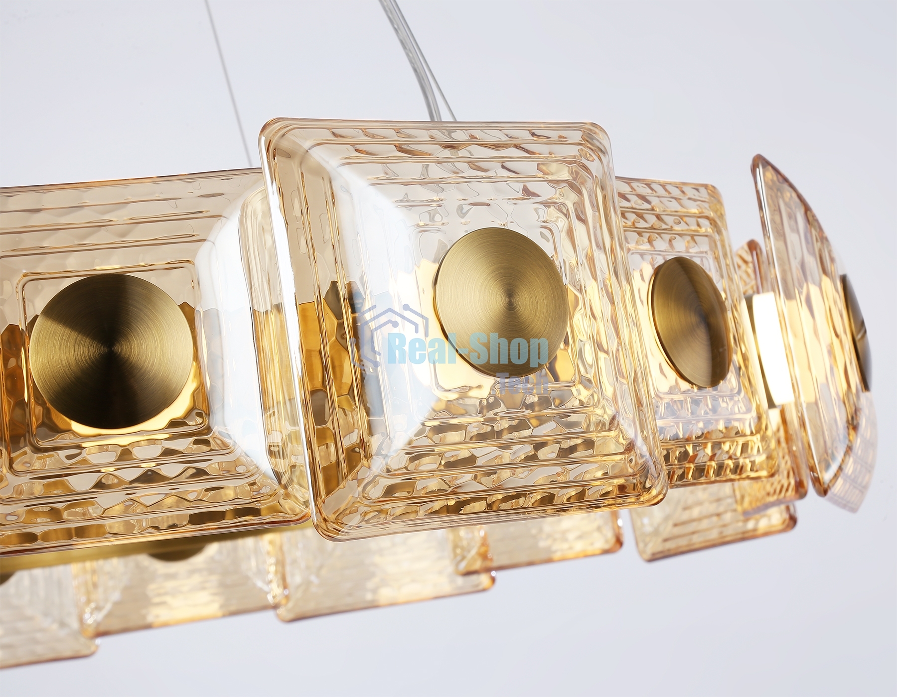 Светильник Ambrella light LH31027 BS/TI латунь/янтарь 72W 3000K D700*150
