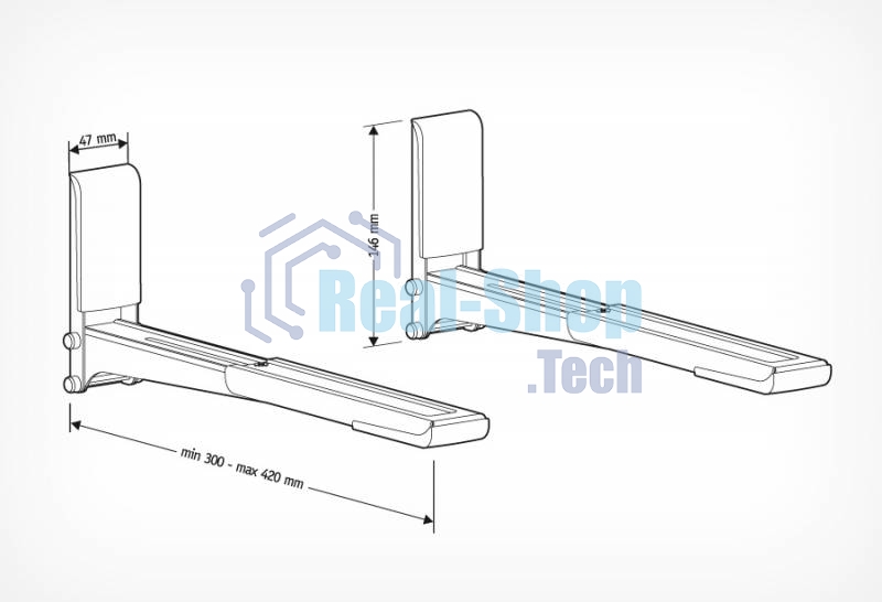 Кронштейн для СВЧ Holder MWS-2003 черный макс.40кг настенный фиксированный