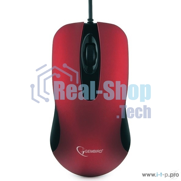 Мышь проводная Gembird MOP-400-R красный, 1000 dpi, USB, кнопки - 3