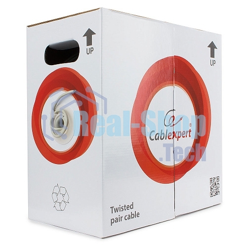 Кабель Cablexpert, UTP5e, 4 пары, 7x0.18 мм, медь, многож., 305 м, Fluke Test, серый