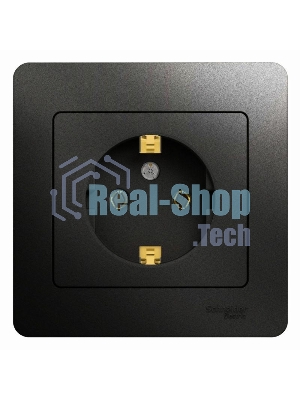 Розетка 1-м Glossa 16А в сборе с заземл. в сборе антрацит SchE GSL000742