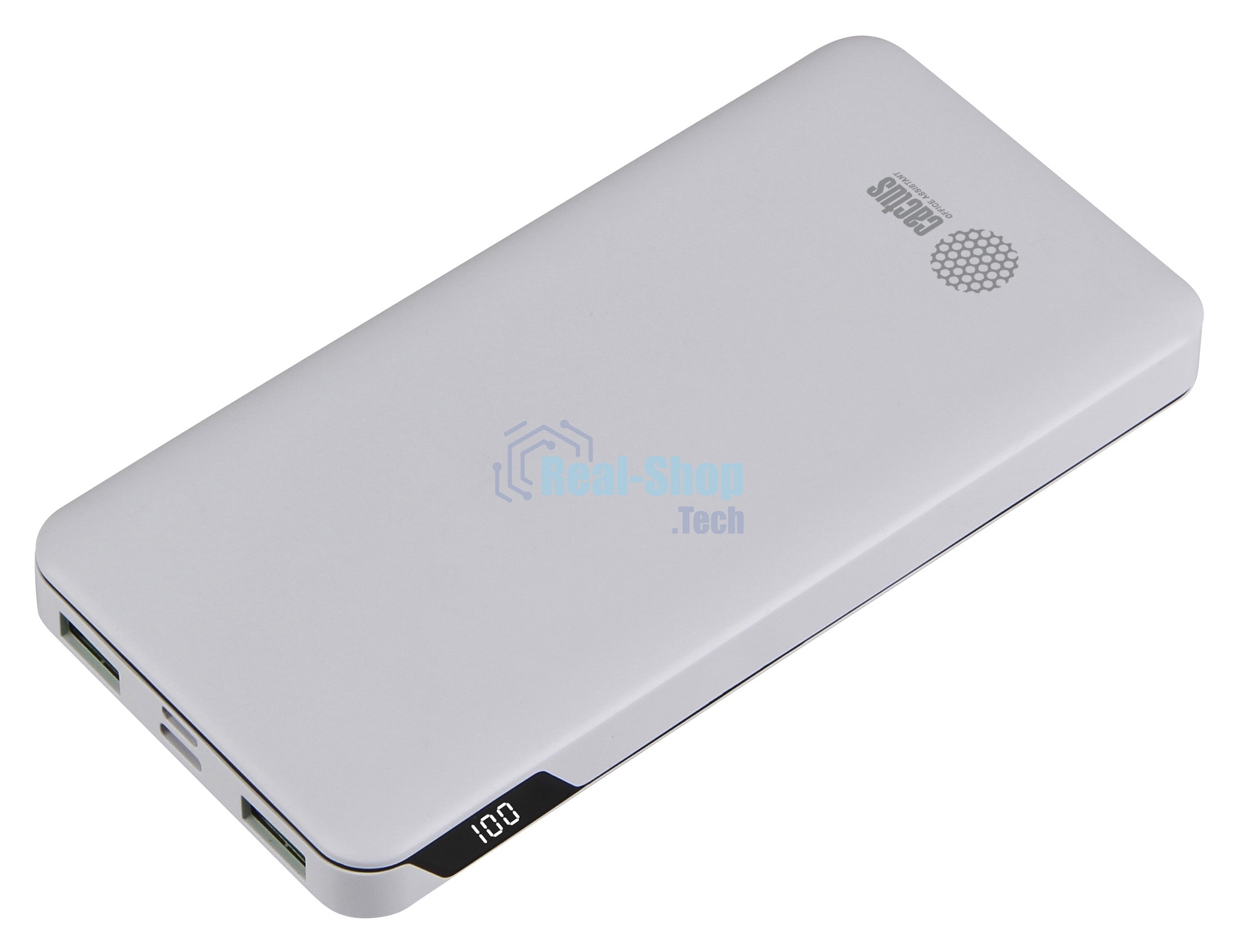 Портативный аккумулятор Cactus CS-PBFSKT-10000 10000mAh 2.1A 2xUSB белый