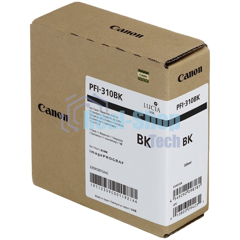 Картридж струйный Canon PFI-310 BK 2359C001 черный (330мл) для Canon TX-2000/TX-3000/TX-4000