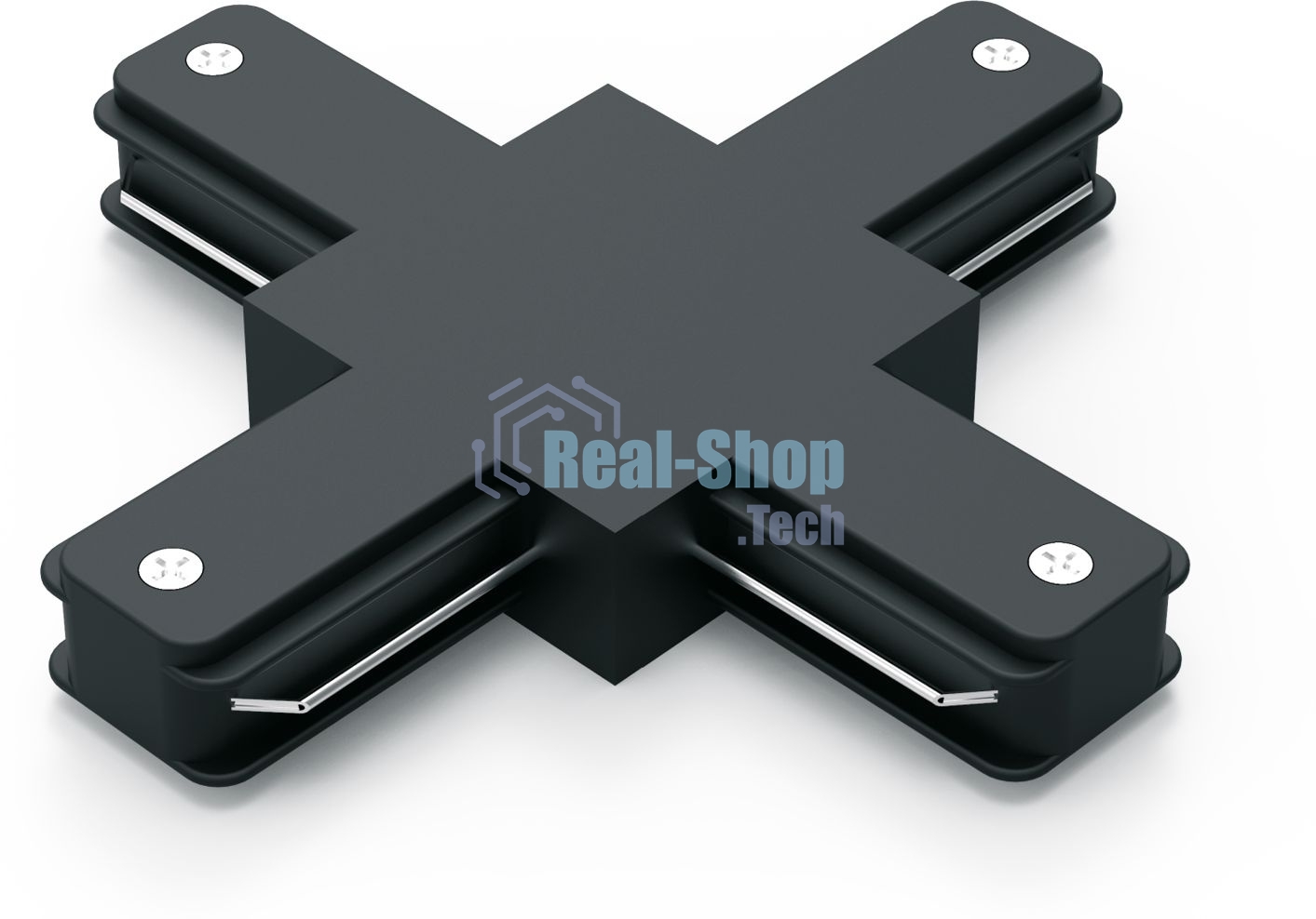 Коннектор для трековых шинопроводов Gauss (+) черный