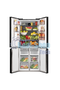 Холодильник Maunfeld MFF183NFBE черный трехкамерный инвертор 270/135л морозилка снизу, Total NoFrost, Side by Side