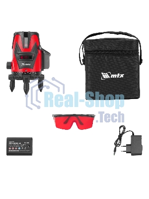 Лазерный уровень MTX MFL RED, 30 м, красный луч, акк. Li 2400 mAh, сумка, резьба 5/8