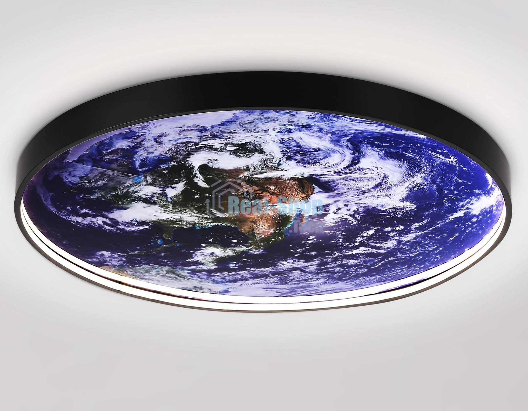Настенно-потолочный светодиодный светильник Ambrella light FW11136 BK черный 50W LED 3000-6400K D800*38