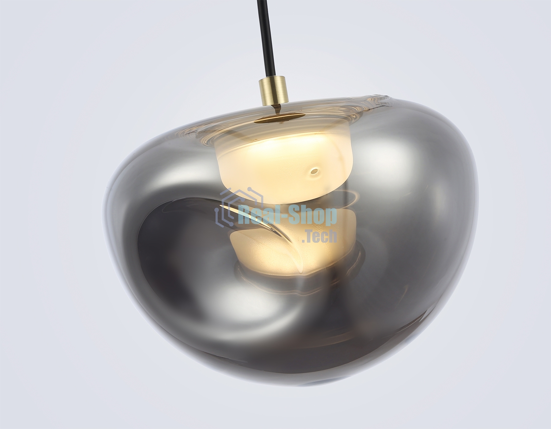 Подвесной светодиодный светильник Ambrella light LH12001 BK/GD/SM черный/золото/дымчатый 6W 3000K D180*145