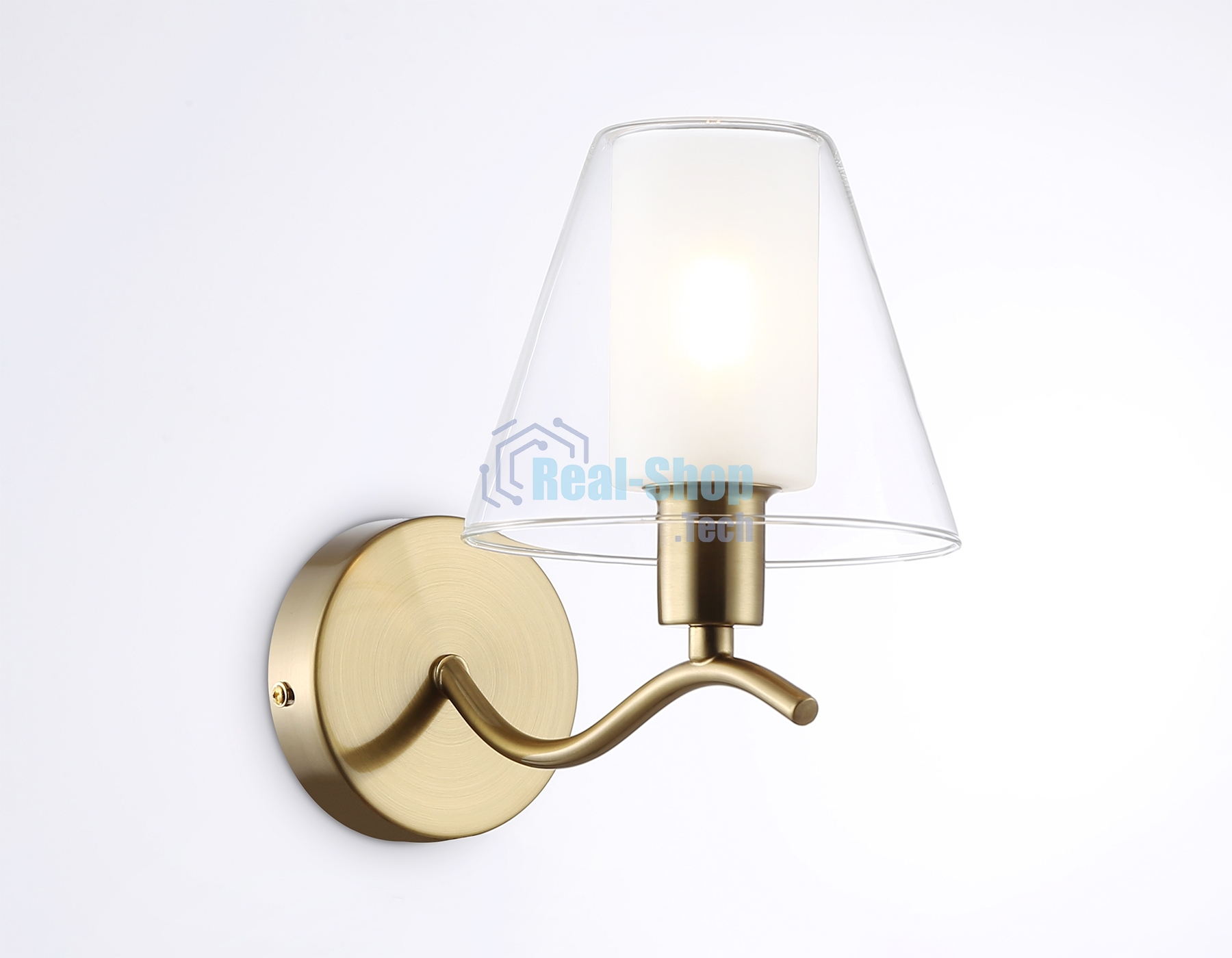 Настенный светильник Ambrella light LH57095 BS/FR латунь/белый матовый E14 max 40W 230*140*200