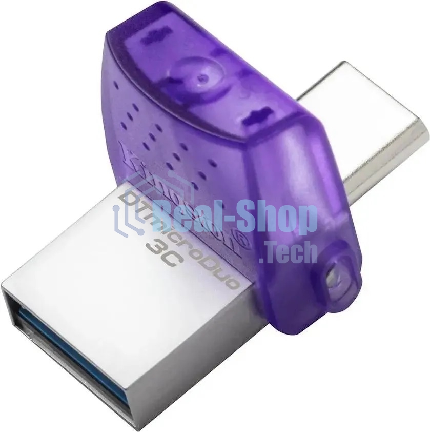 Флешка USB Kingston DataTraveler microDuo 3C (DTDUO3CG3/256GB), 256Gb, USB 3.2 Gen 1/Type-C, R/W 200/15, фиолетовый
