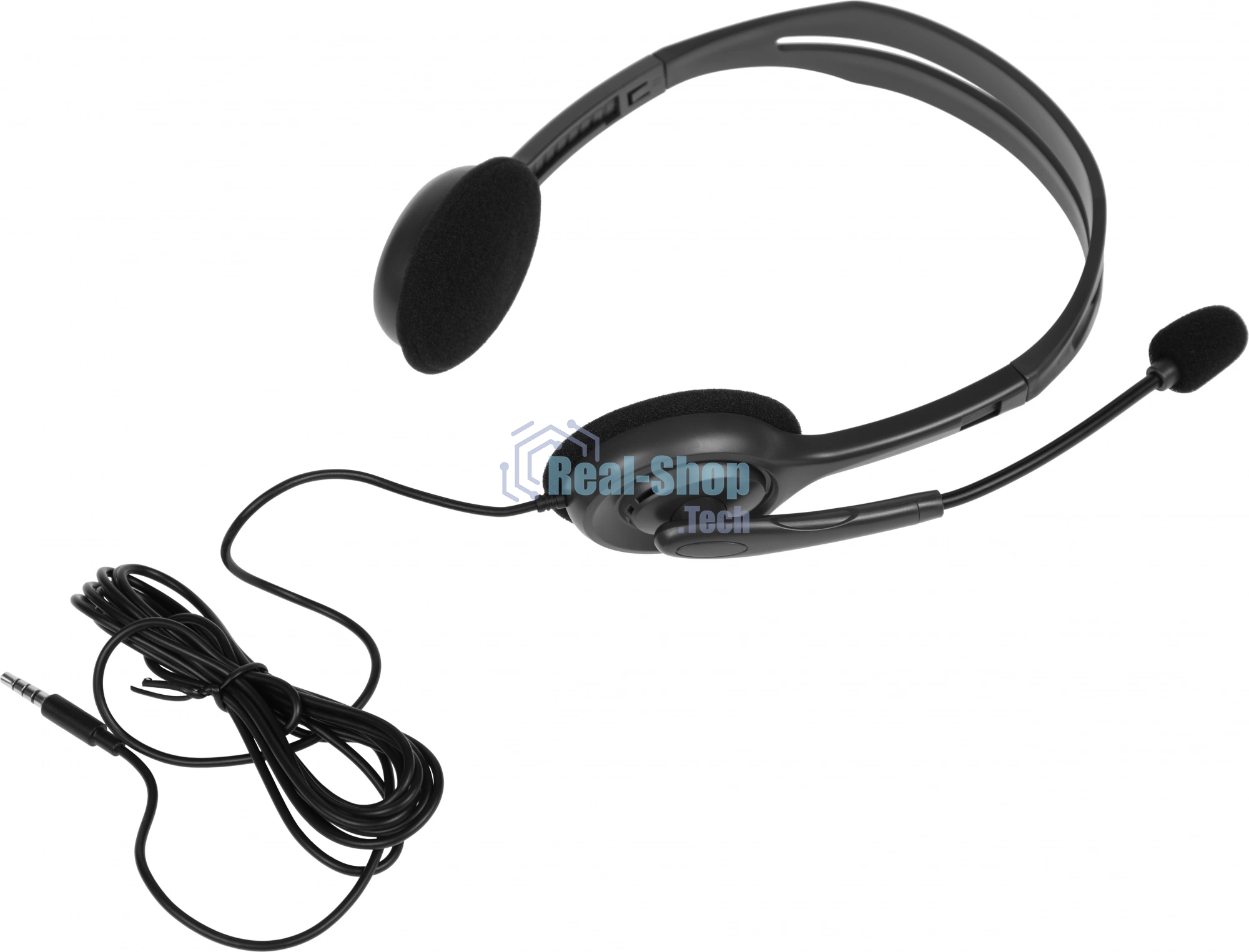 Гарнитура Logitech H111 чёрный, проводная, 3.5 мм