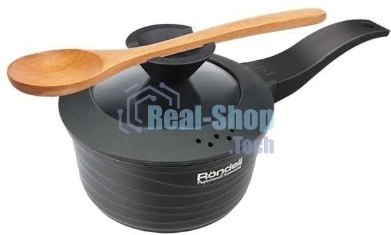 Ковш Rondell Walzer RDA-764, 1.3л, 16см, с крышкой, черный