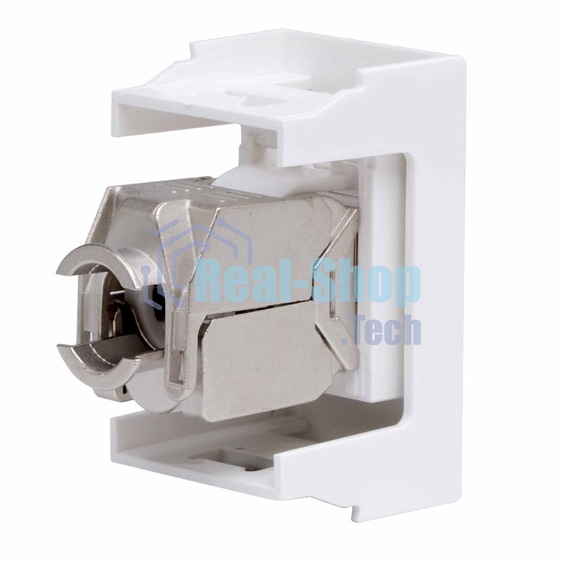 Компьютерная розетка Viva RJ-45 кат.6, экранированная (8P8C, Hyperline, Dual IDC), белая, 1 модуль