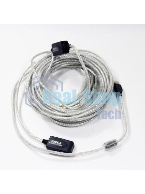 Кабель VCOM VUS7049-15M Кабель-адаптер USB2.0-repeater, удлинительный активный Am-->Af 15м