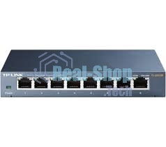 Коммутатор TP-Link SMB TL-SG108 8-port Desktop Gigabit Switch, 8 10/100/1000M RJ45 ports,metal case