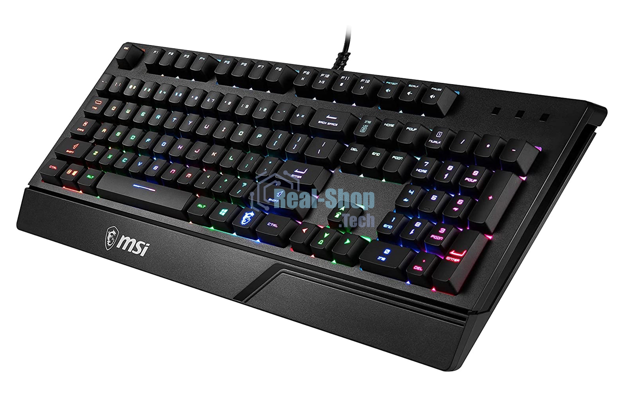 Клавиатура проводная MSI VIGOR GK20 RU черный USB Multimedia for gamer LED (подставка для запястий)