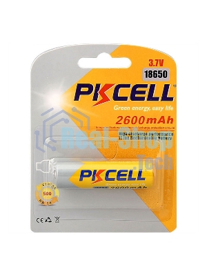 Литий-ионный аккумулятор PKCELL 18650 2600-1B тип - 18650 1 шт в блистере, без защиты