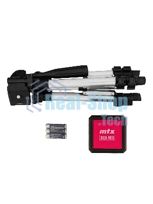 Лазерный уровень MTX XQB RED Pro SET, 10 м, красный луч, батарейки, штатив