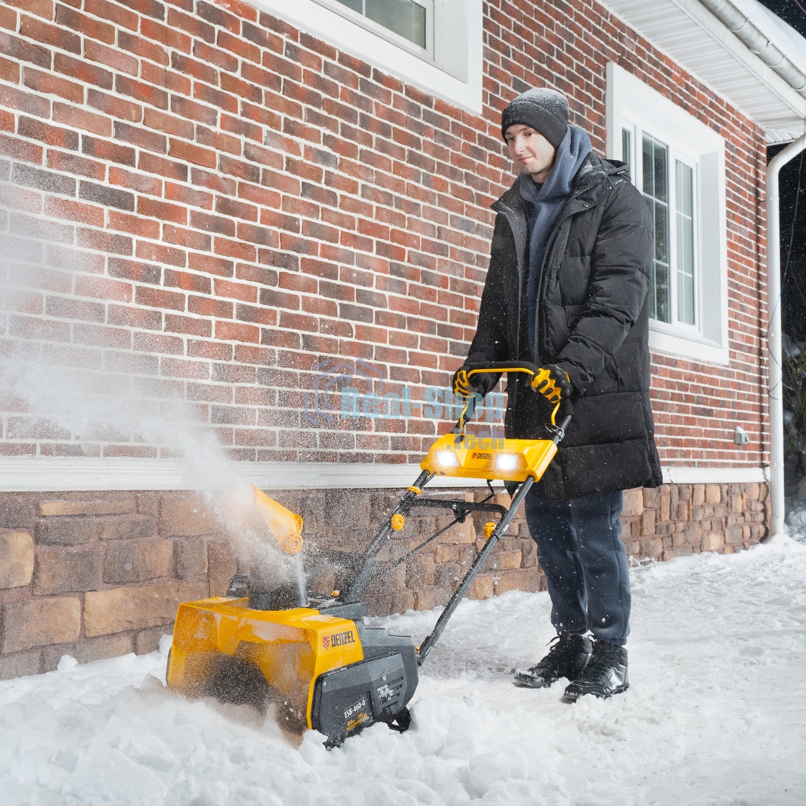 Снегоуборочная машина аккумуляторная Denzel, ESB-460-0, Li-Ion, 36В
