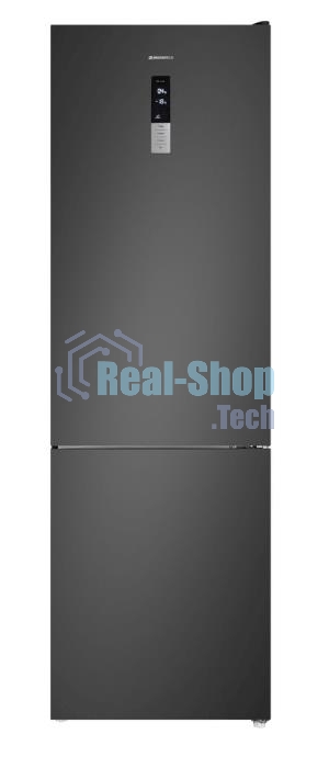 Холодильник Maunfeld MFF200NFSBE черная сталь, двухкамерный, 271/106 л, морозилка снизу, Total No Frost