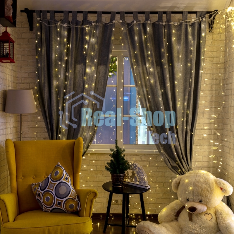 Гирлянда Neon-night Светодиодный дождь из росы 6х3 м, теплый белый, USB + пульт управления