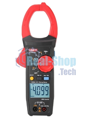 Токоизмерительные клещи UT205A+ Напряжение постоянного/переменного тока (1000 В); переменный ток (1000А); Сопротивление (40 МОм); Емкость (40 мФ); Частота (10 МГц); Отверстие челюсти 42 мм